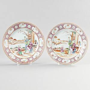 Tallrikar mandarindekor Qianlong 1735-96