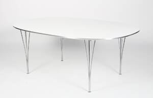 Piet Hein. Superellipse spisebord, hvid.
