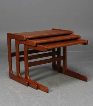 Satsbord, tre delar, teak
