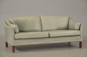Mogens Hansen 2½-pers sofa med lys grønt læder