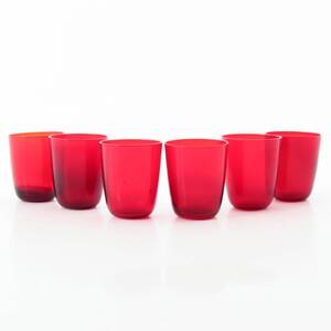 SELTERGLAS, 6 st, rött glas