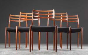 Niels O. Møller. Fem stole af teaktræ model 78 5 Denne vare er sat til omsalg under nyt varenummer 4616791