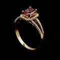 Ring 14 k guld rosa turmalin diamanter
