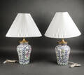 Par kinesiske bordlamper af porcelæn, 1900-tallet 2