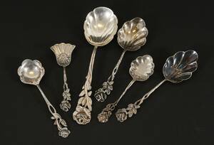 Serveringsskedar 6st, silver, bl.a. Gewe, 1900-tal