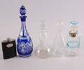 KARAFFER SAMT PLUNTA, 5 delar, glas, 1900-tal.