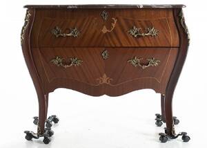 BYRÅ med marmorskiva, rokokostil, 1900-tal 