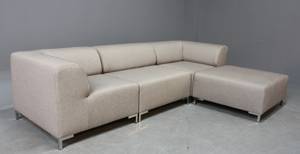 Modulsofa, 3-personers sofa med chaiselong. Model Ibiza, lys grå