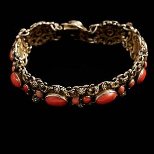 Armband förgyllt silver koraller
