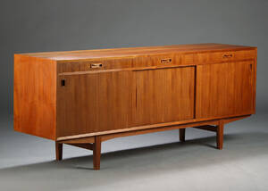 Dansk møbelproducent, lav skænk, teaktræ, 1960erne