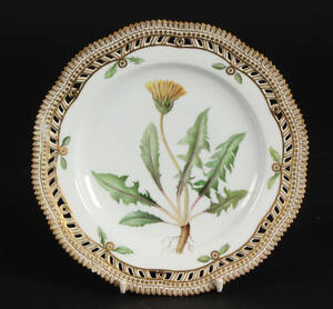 Flora Danica tallerken Taraxum palustre D.C. bintegrifolium