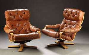 Dansk møbelproducent. Par lænestole, 1980erne 2