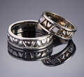 Et par vintage vielsesring af 14 kt. hvidguld med diamanter. 2