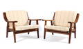 Hans. J. Wegner. Par lænestole GE530A af røget eg. 2