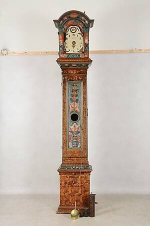 GOLVUR, allmoge, dekormålad, 1800-tal.