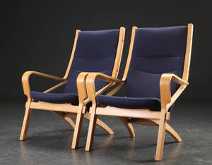 Hans J. Wegner. Par lænstole, model 477 2
