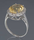 Citrin og diamantring