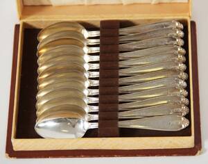 Kaffeskedar 12st, silver, 1949