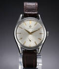Omega. Vintage herreur i stål med sølvfarvet skive, ca. 1954 Denne vare er sat til omsalg under nyt varenummer 5040244