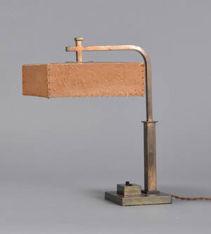Bordlampe af bronce, Art Deco, 1900-tallets første halvdel