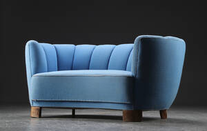Bananformet overpolstret sofa, 1940erne 