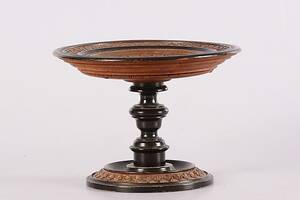 VISITKORTSSKÅL, trä och glas, 1900-talets första hälft.