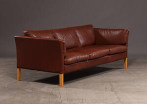 Stouby. Tre personers læder sofa