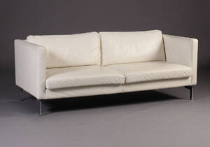 Tre pers sofa, lyst skind