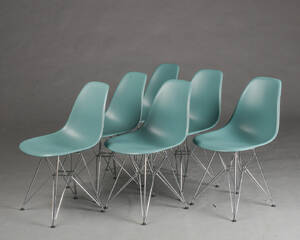Charles Eames. Et sæt på seks stole, model DSR 6