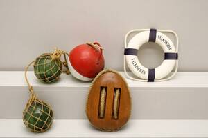 Glaskulor, nyckelskåp  Nauticadekorationer