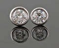 18kt  bezel set earrings with diamonds 2 0.80ct