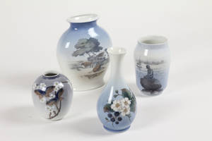 4 Vaser fra kgl. porcelæn