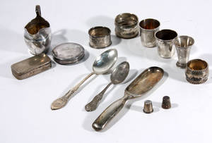 Parti silver, 14 delar. Vikt ca 509 gr. 14