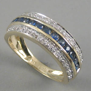 Safir- og diamantring