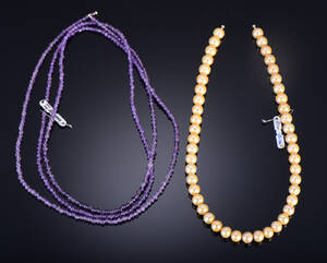 Ferskvands perlekæde og ametystperlekæde med dupsko2