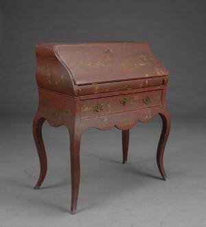 Sekretær med kineseribemaling, 1800-tallet