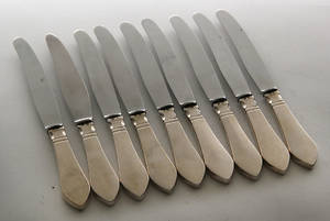 Georg Jensen. Antik, nr. 4. 9 frokostknive. 9