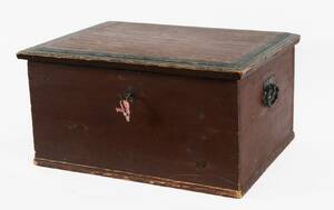 Kista med plant lock, allmoge, 1800-tal