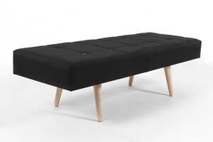 Michael Christensen, Rough3 Bænk, med sort Gloss 100 Trevira CS fra Kvadrat og Paul Smith knapper.