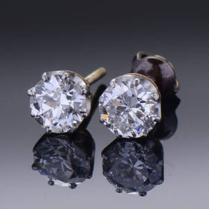 Et par brillant øreringe, ca 1.60 ct