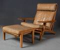 Hans J. Wegner, Sessel mit Hocker Model GE-375 für Getama 2