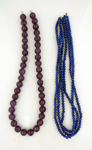 Collier med ametister samt Lapis Lazuli. Dobbar från Ole Lynggaard 2