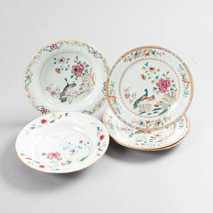 Tallrikar Kina famille rose 1700-tal