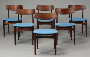 Dansk Møbelproducent. Seks stole af palisander 6