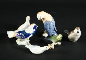Royal Copenhagen samt BG. Samling fugle i porcelæn 5