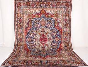 Orientmatta, handknuten, delvis figural, Kashmar, Khorasan-provinsen, 385x285 cm