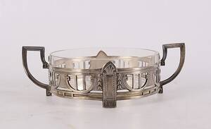JARDINIÉRE, jugend, glasnysilver, 1900-tal.