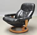 Stressless sort læder stol