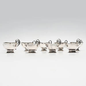 PUNSCHMUGGAR, 9 st, silver, total vikt tillsammans 469 gram.