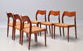 Niels O. Møller 1920-1982. Sæt på seks stole i teak, model 71 6